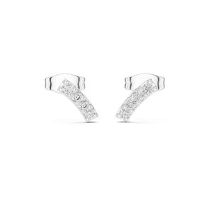 Boucles d'oreilles de fiançailles en or blanc 14 carats avec diamant rond cultivé en laboratoire pour femmes |   Nouveau diamant cultivé - Product Image 1