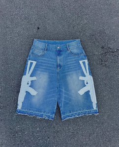 Shorts en jean de qualité supérieure pour hommes – Pantalons d'été en denim extensible pour garçons – Jeans courts ajustés et respirants pour jeunes – Cinq poches - Product Image 4