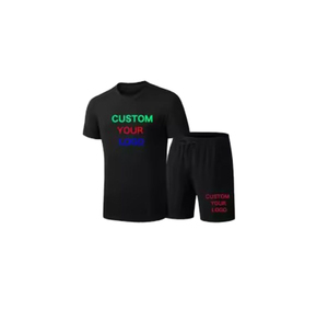 Custom Embroidery Men's White T-Shirt and Shorts <b>Set</b> Casual Summer <b>Knitted</b> Solid Color Breathable Sportswear Joggers - Product Image 6