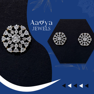 Pendientes de Diamantes Cultivados en Laboratorio, Corte Brillante Redondo, 56 Unidades, Oro Sólido de 9K, Certificados por HRD, para Mujer, Bodas y Fiestas - Product Image 4