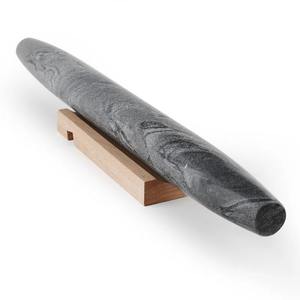 Rouleau à pâtisserie en marbre noir, idéal pour la préparation de la pâte à fondant et de la pâte à pâtisserie, pour une utilisation professionnelle en cuisine, vente en gros depuis l'Inde - Product Image 1