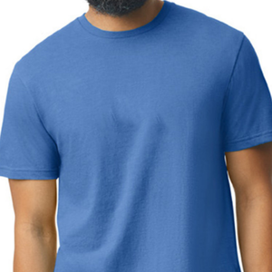 T-shirt pour homme bleu à manches courtes, col rond, 100% coton, coupe classique, couleur unie, style décontracté, tissu jersey tricoté. - Product Image 4