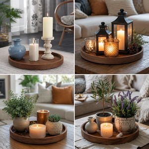Portavelas de Madera Rústico Moderno para Decoración de Casa de Campo y Centros de Mesa para Bodas, Decoración de Baños al Aire Libre - Product Image 4