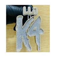 Pendentif ours 3D en moissanite glacée, plaqué or, style hip-hop, taille brillant rond, avec breloque personnalisée pour nom, bijou