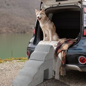 Scala a 5 Gradini Grigia per Cani e Gatti, Arredamento Premium per Animali Domestici - Product Image 3