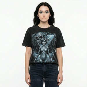 Camiseta gráfica personalizada para mujer, camiseta con estampado de bosque Bone Trap, ropa de calle de aventura de terror, ropa de algodón para mujer - Product Image 5