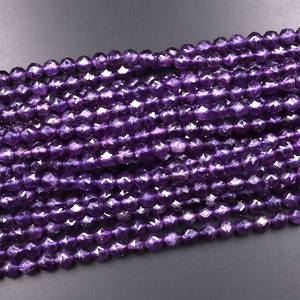 Perles rondes en améthyste naturelle, double cœur, taille étoile, facettées, 6 mm, 8 mm, 10 mm, pour la création de bijoux - Product Image 2