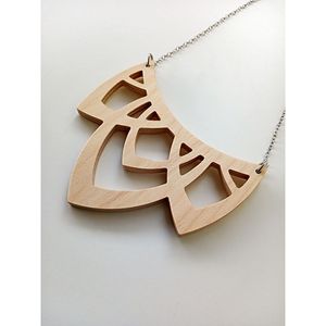 Collier en bois vintage fait à la main pour femmes, accessoires de mode en cristal, bijoux - Product Image 2