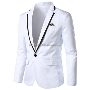 Veste de costume pour homme en laine mélangée noire, style britannique, revers cranté, simple boutonnage, coupe classique, tenue de travail formelle - Product Image 4