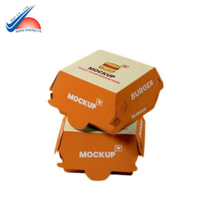 Caja de hamburguesas de papel Kraft reciclable | Impresión de caja de comida rápida para llevar - Product Image 1