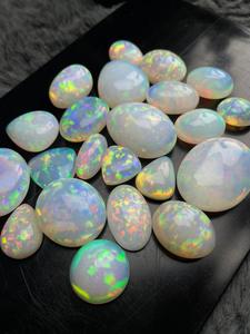 Lot de cabochons d'opale naturelle éthiopienne, formes variées, opale de feu multicolore, pierres précieuses lâches chatoyantes, sans traitements, 5-40 carats pour la joaillerie - Product Image 5