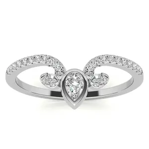 可爱的女式花式接龙梨 & 圆形切割硅石钻石带Gra认证的女式钻石戒指