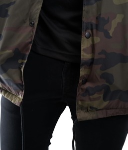 Men's Camouflage Windproof <b>Coach</b> Jacket Regular Fit Turn-down Collar Polyester Shell Casual Autumn Wear - Product Image 6
