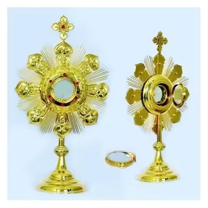 Monstrance en laiton élégante, monstrance sacrée pour la prière, la décoration de la chapelle et les services religieux - Product Image 3