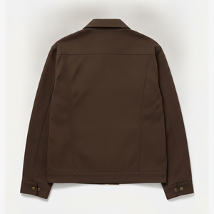 Veste de travail en toile marron pour homme avec fermeture éclair et motif patch sur la manche gauche - Product Image 2
