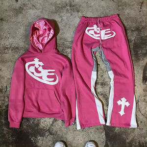 Conjunto Deportivo de 2 Piezas para Hombre, Sudadera con Capucha y Pantalones Acampanados, Forro Interior de Satén, Precio Económico, Venta al Por Mayor, Trajes con Cordón Ajustable - Product Image 4