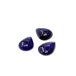 Saphirs bleus naturels de Bangkok, taille poire calibrée 8x10mm, cabochon naturel en saphir bleu pour la création de bijoux - Product Image 3