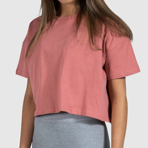 High Quality Streetwear <b>Crop</b> <b>Top</b> T-Shirts Casual Wear Short Sleeve Breathable Anti-Wrinkle Polyester/Cotton Blend Trendy Women's - Product Image 3