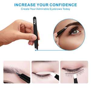 Pince à épiler RMI noire avec revêtement en poudre, en acier inoxydable, pointe argentée mate et 4 pinces à épiler à pointes différentes / Étui magnétique noir - Product Image 6