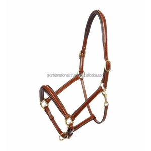 OEM Custom Horse Licou avec doublure en laine Selle réglable en cuir Licou pour chevaux Quincaillerie en satin Breakaway Halters - Product Image 4