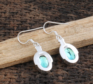 Pendientes de Topacio Místico, Plata de Ley 925, Pendientes de Gota con Fuego Arcoíris, Joyería de Piedras Preciosas Genuinas, Fabricante Mayorista - Product Image 3