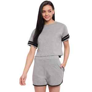 Conjunto de Verano para Mujer de Alta Calidad con Top de Manga Corta en Tejido Waffle y Detalle de Borde Festoneado - Product Image 6