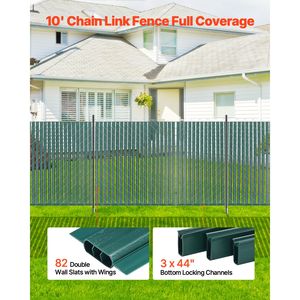 Elegante Recinzione a Catena con Doppia Parete e Doghe Verticali Bloccabili, Doghe per la Privacy in HDPE ad Alta Densità con Blocco Inferiore - Product Image 5