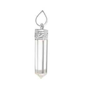 Colgante de Corazón Geométrico de Cuarzo Cristalino con Engaste de Bisel, Dije de Aleación, Estilo Clásico, Collar de Moda Unisex - Product Image 1