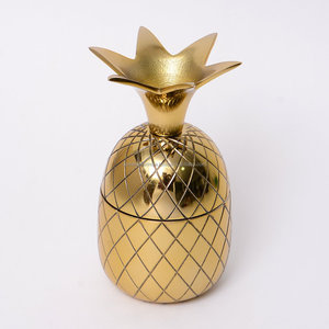 Pot de cire à bougie rond plaqué or pour salon en métal élégant couleurs personnalisées disponibles cadeaux minimalistes fabriqués en Inde - Product Image 4