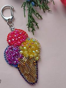 Llavero con Cremallera y Cuentas, Ajustable, Colorido y Bonito, Accesorio para Bolsos - Product Image 1