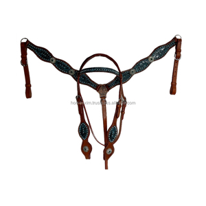 Cabeza de caballo occidental de cuero genuino con estampado de serpiente, pasador y plato con hebilla de cristal de lujo, tachuelas para montar a caballo, venta al por mayor - Product Image 4