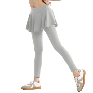Pantalones de punto para niñas, 75% nailon, 25% spandex, con volantes, uniformes escolares, leggings con falda tutú para niñas - Product Image 1