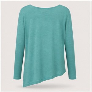 Womens Turquoise Scoop Neck <b>Long</b> Sleeve Relaxed Tunic <b>Fit</b> <b>T</b> <b>Shirt</b> WTS-0130 - Product Image 2