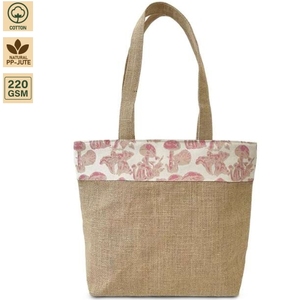 Sac fourre-tout de plage en mélange jute-coton non laminé 220 GSM, 61x41x18 cm, avec logo personnalisé, vente en gros, OEM, commande en gros, modèle SS167 - Product Image 2