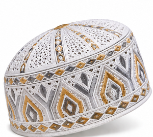 Chapeau de prière musulman blanc élégant pour hommes, respirant et confortable, Kufi islamique, vente en gros, couvre-chef religieux pour adultes musulmans - Product Image 6