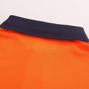 เสื้อเชิ้ตนิรภัยแบบสวมใส่สบาย ระบายอากาศได้ดี สีส้มกรมท่า แถบสะท้อนแสงแบบเรียบ ระดับ Class 2 สำหรับงานอุตสาหกรรม - Product Image 4