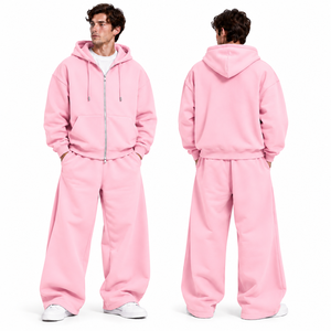Ensemble de survêtement unisexe en molleton de coton avec logo personnalisé – Hoodie à capuche et pantalon de jogging pour homme – Tenue de sport premium style streetwear - Product Image 3