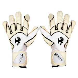Guantes de portero de fútbol de neopreno blanco de diseño personalizado de calidad premium con látex alemán en relieve y correa de látex alemán de 4 mm - Product Image 1