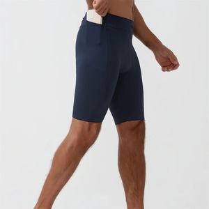 Pantalones cortos de compresión personalizados al por mayor para hombre, tela elástica para gimnasio y fitness, transpirable y que absorbe la humedad, ropa deportiva para correr y entrenar. - Product Image 5