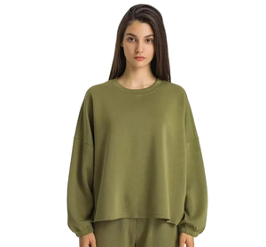 Sudadera Bordada para Mujer, con Logotipo Personalizado, Felpa Suave, Cuello Redondo, Manga Larga, Corte Holgado, Informal, a la Moda, Venta al Por Mayor - Product Image 6