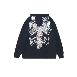 Sweat à capuche surdimensionné pour homme en mélange de coton épais, brodé sur mesure, effet vintage délavé au soleil - Product Image 4