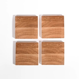 Modern Wooden <b>Coaster</b> Set for Coffee Tea and Cold <b>Drinks</b> Handmade Wood <b>Drink</b> <b>Coasters</b> Heat Resistant Table Decor - Product Image 1