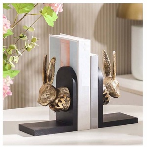Nuevos Sujetalibros Decorativos de Metal con Forma de Conejos, Resistentes, Antideslizantes, Acabado Pulido, 14.5x17x23.5cm, para Hogar, Oficina, Biblioteca - Product Image 2