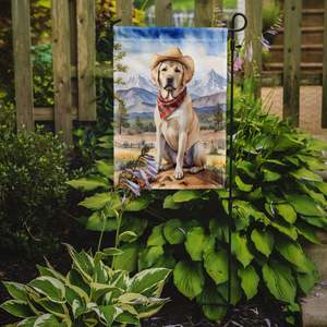 Drapeau de jardin de bienvenue du Labrador Retriever Cowboy multicolore Boîte aux lettres Drapeau de cour décoratif Bannière pour patio Oeuvre d'art pour parterres de fleurs - Product Image 2