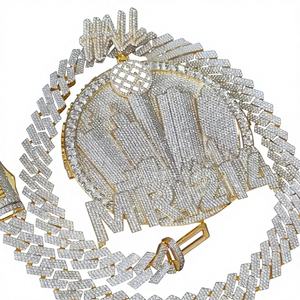 Colgante de diamante de moissanita de Plata de Ley 925 y joyería de HIP HOP de barbilla cubana colgante personalizado - Product Image 2