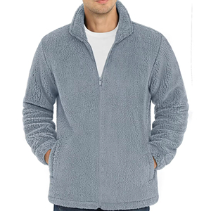 Veste d'hiver pour homme en polaire sherpa coupe-vent et respirante, col montant en toile, logo frontal, décontractée de haute qualité, 300g - Product Image 6