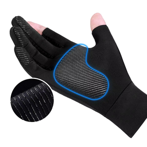 Guantes de Pesca Unisex Vantrex de Medio Dedo Antideslizantes, Color Verde Oliva, PU Duradero, para Deportes al Aire Libre, 2 Piezas - Product Image 3