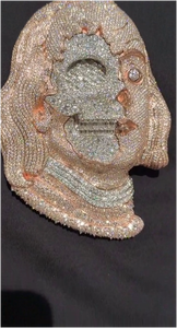 Colgante de Plata 925 con Cara de Payaso y Moissanita Chapada en Oro, Estilo Hip Hop, Joyería Fina Unisex, Colgante y Amuleto para Unisex - Product Image 4