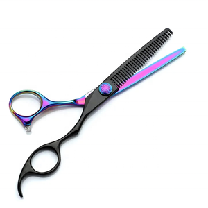 Tijeras de peluquería de arcoíris 440C de tamaño personalizado de fábrica Real, tijera de peluquero profesional, tijeras de peluquero - Product Image 4