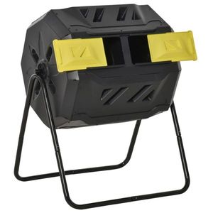 Aeratore per compost e fertilizzanti composto a tamburo rotante da esterno giallo 162L - Product Image 1